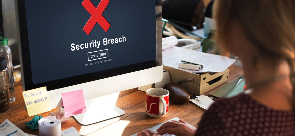 computer screen that says Security Breach
