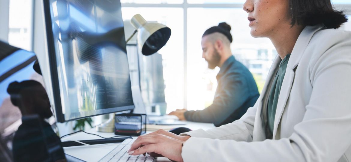 Woman working at her computer.