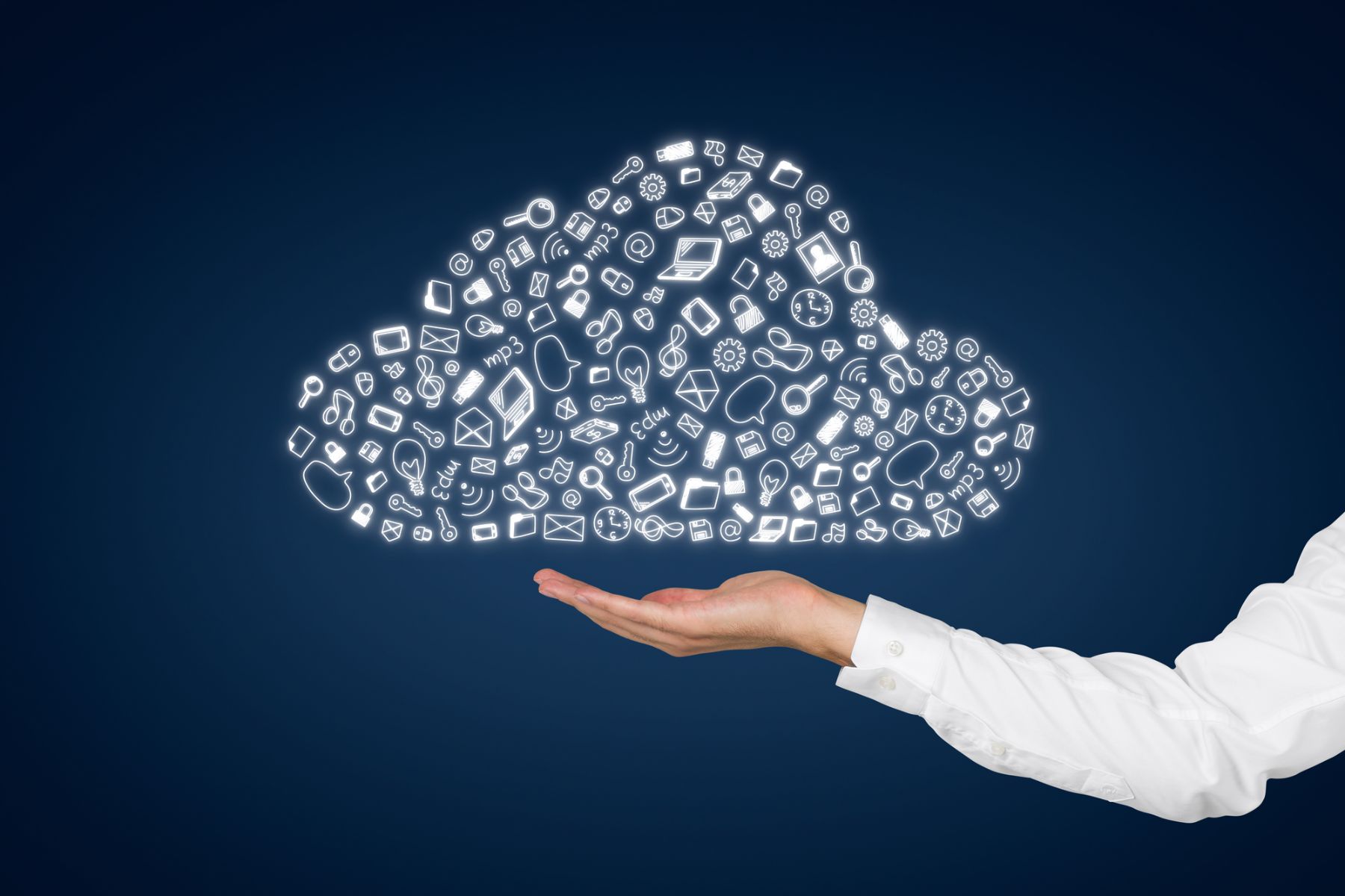 Digital Artwork of a Cloud above someone's hand.