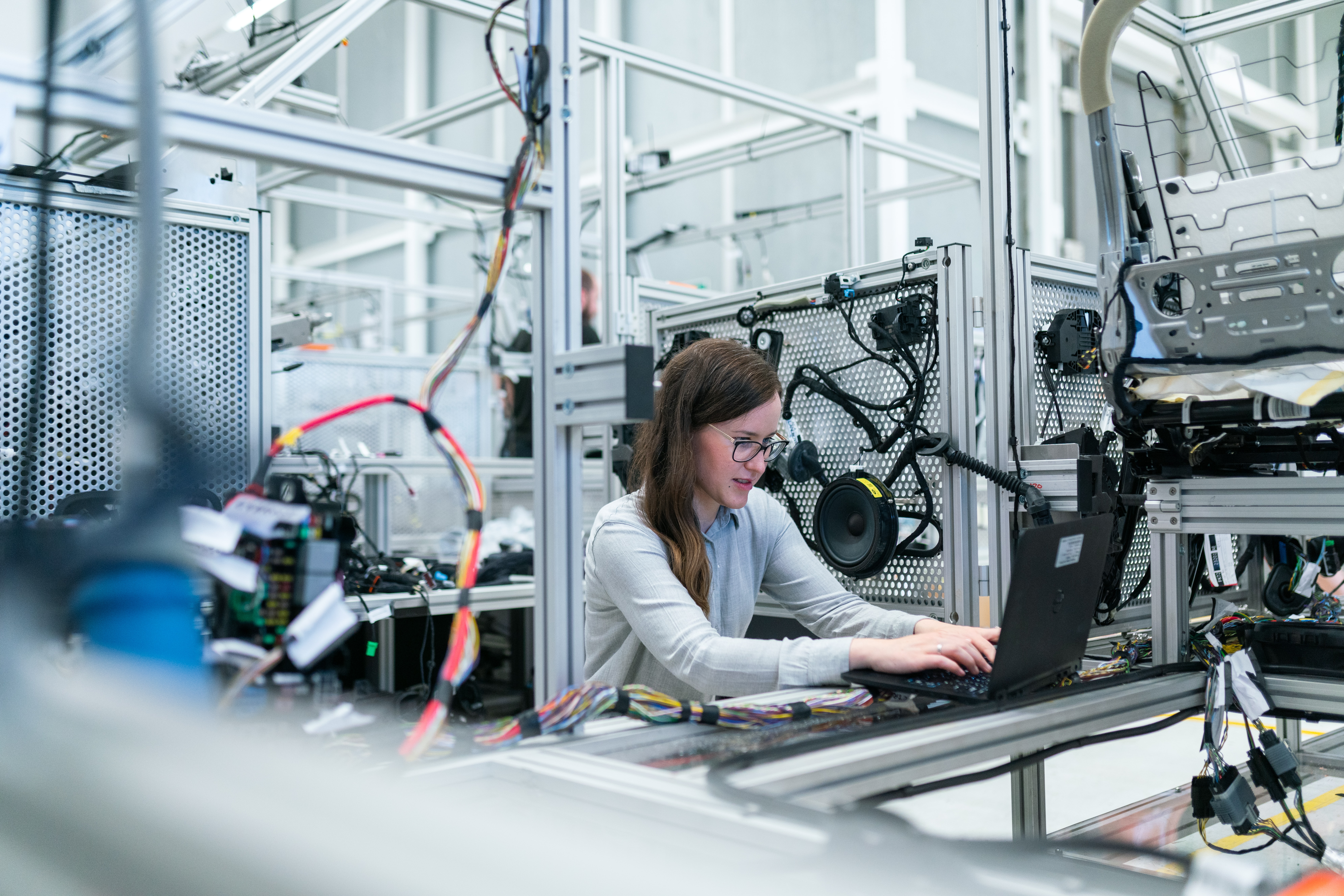 Person in an engineering environment.